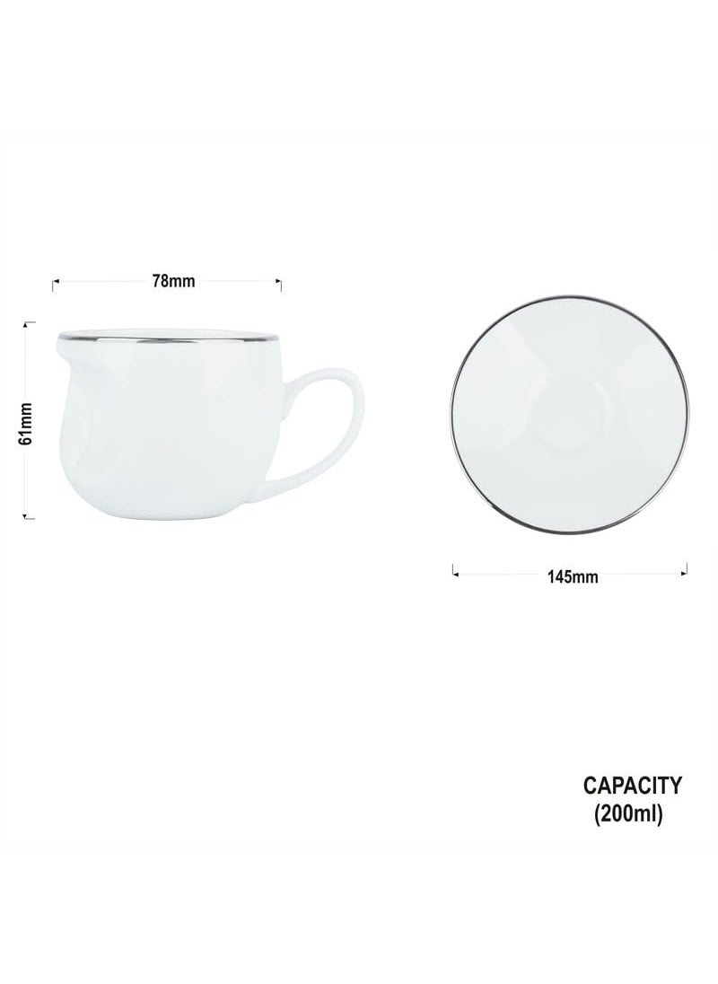 Dandy Lines Face Platinum Band Cups and Sacuers 50004 Pack of 12