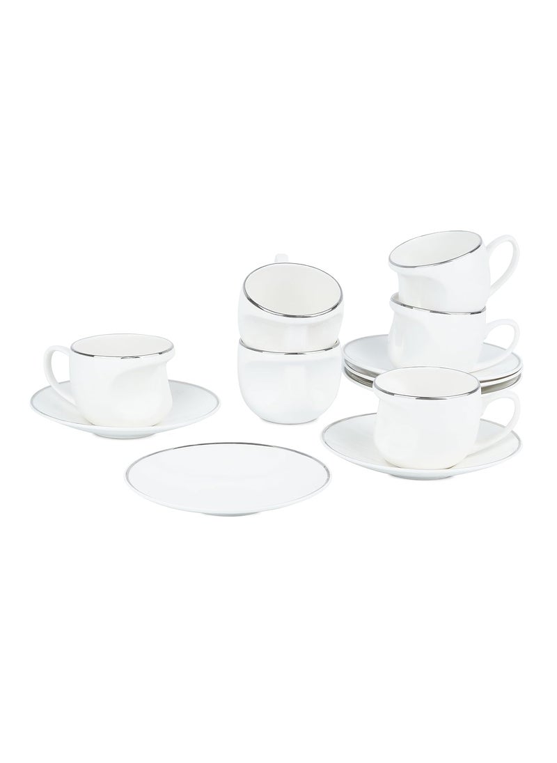 Dandy Lines Face Platinum Band Cups and Sacuers 50004 Pack of 12