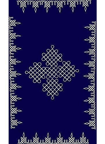 Veltic Velvet Cloth Kolam Back Drops for All FestivalsBlue VE306B