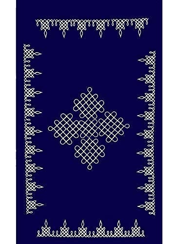 Veltic Velvet Cloth Kolam Back Drops for All FestivalsBlue VE306B