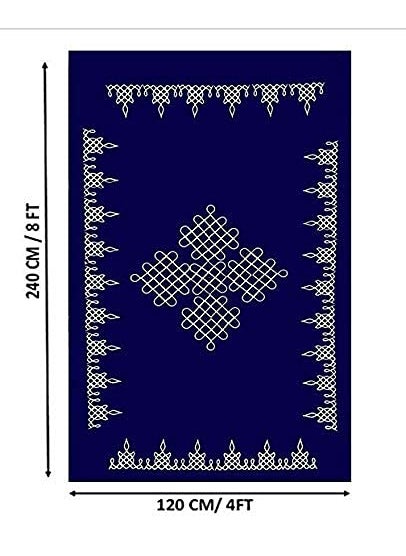 Veltic Velvet Cloth Kolam Back Drops for All FestivalsBlue VE306B
