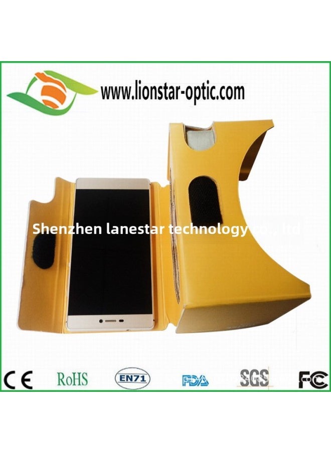 Googel Cardboard 3D Google II Paper Vr Glasses | White Cardboard Small Pit Corrugated Paper Head-mounted-Color:Yellow