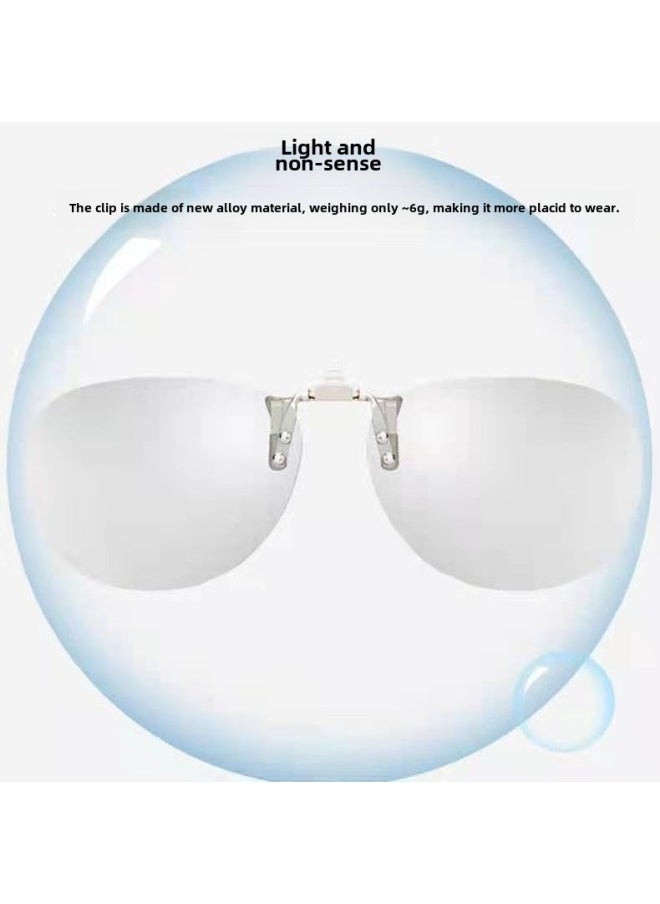 Clip 3d Glasses TV Universal Computer Myopia Clip 3D Glasses Reald Round Polarized HD Three-dimensional Suit-Color:Metal Round Clip 2 Pairs