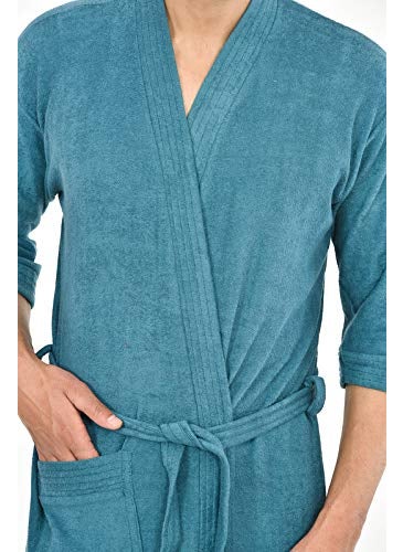 Bhondubagus Mens Terry Cotton BathgownBathrobe_Rama Green