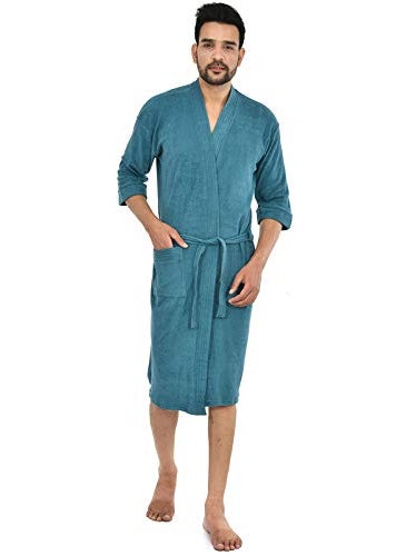eraa Terry Cotton Mens BathgownBathrobe_Rama Green