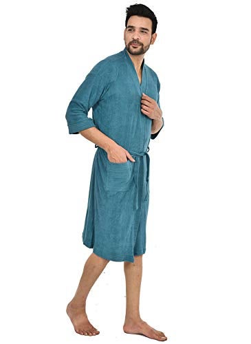 eraa Terry Cotton Mens BathgownBathrobe_Rama Green