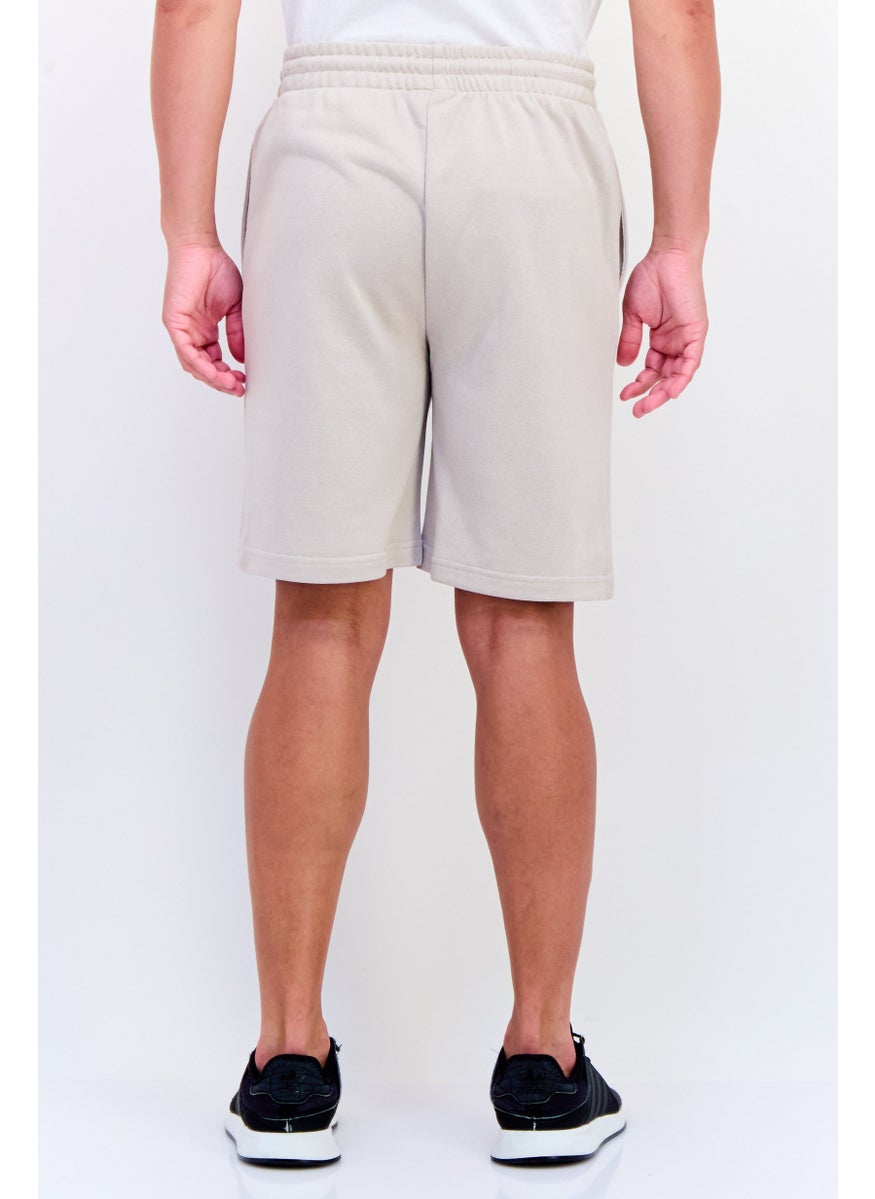 Men Sportswear Fit Drawstring Outdoor Shorts, Taupe