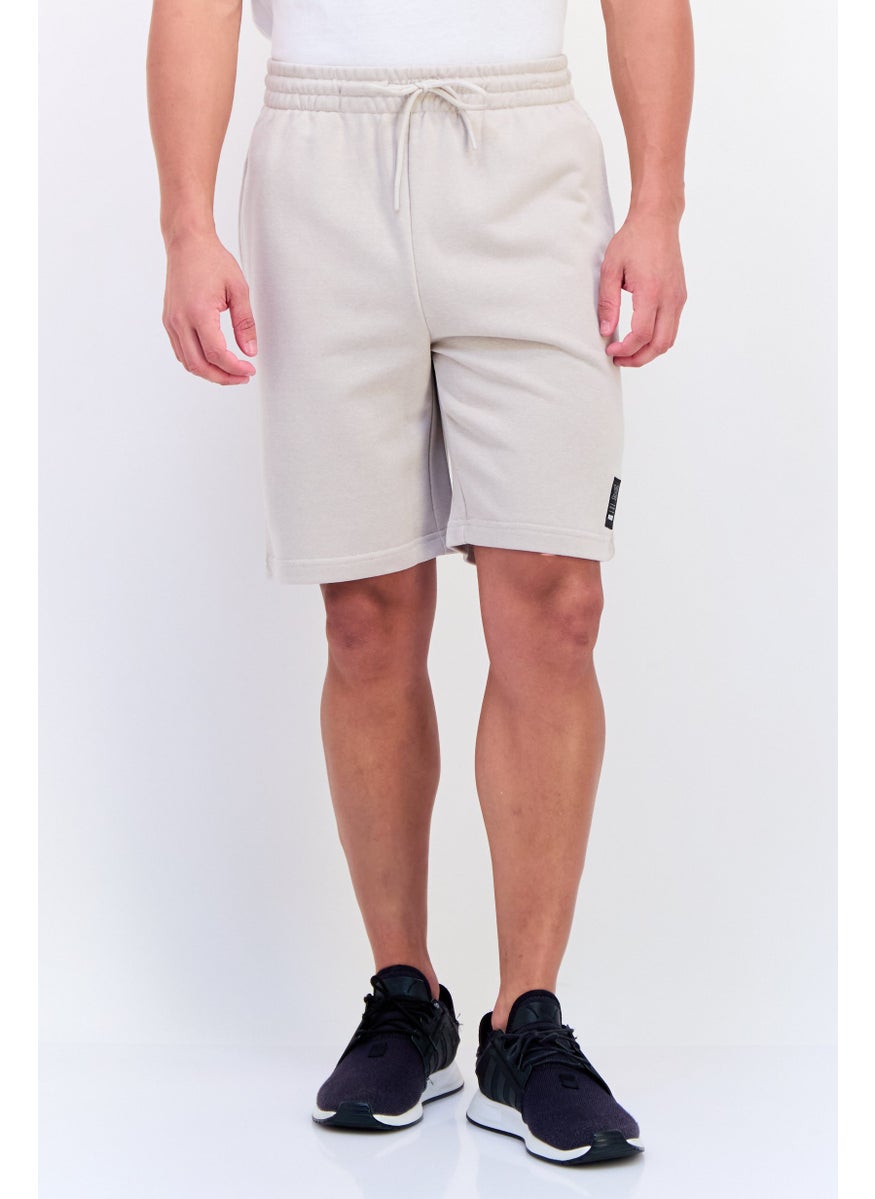 Men Sportswear Fit Drawstring Outdoor Shorts, Taupe
