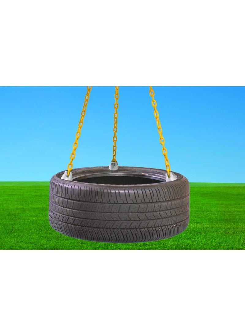 Reznor HeavyDuty Tire Swing Seat for KidsAdult Outdoor Park Garden Tree Backyard with 60 Plastic Coated 3 Chain Black