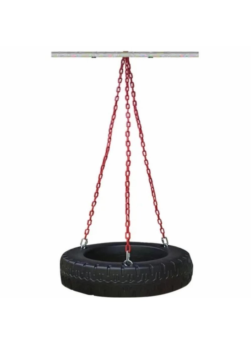 Reznor HeavyDuty Tire Swing Seat for KidsAdult Outdoor Park Garden Tree Backyard with 60 Plastic Coated 3 Chain Black
