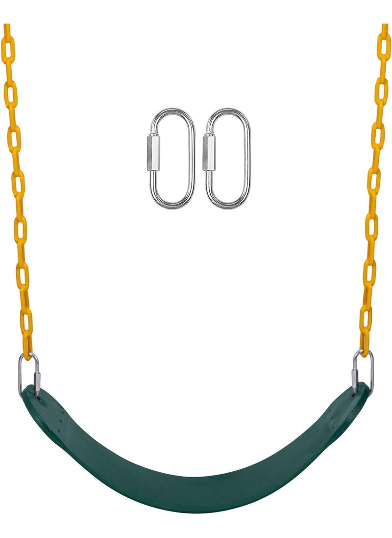 REZNOR Flexible Swing Seat Set for KidsAdults Outdoor Park Garden Tree Backyard with 60 Plastic Coated Chain Weight Support Upto 150kg GreenYellow