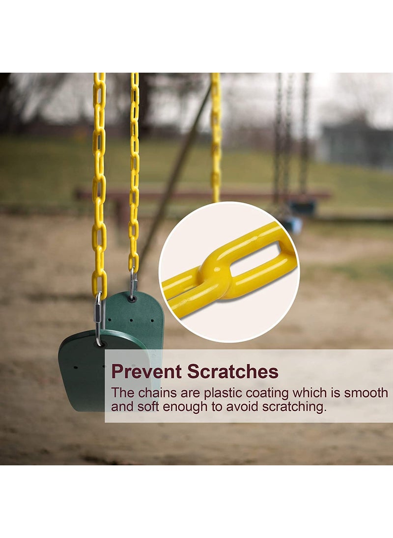 REZNOR Flexible Swing Seat Set for KidsAdults Outdoor Park Garden Tree Backyard with 60 Plastic Coated Chain Weight Support Upto 150kg GreenYellow