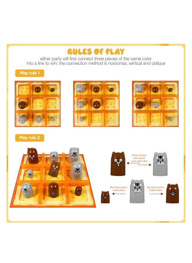 Cartoon Tic tac toe Board Game, Stacking Cup Board Game Toy/Tic- Tac- Toe game/Stacking Cups Nesting Cups/Puzzle Board Game Portable Travel Toy for Children Kids