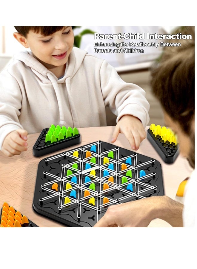 Chain Triangle Chess Game, Triggle Board Game, Triggle Rubber Band Game, Triangle Chain Chess Game Set, Family Interactive Board Game, for Toddlers, Kids, Adults, Family, Party