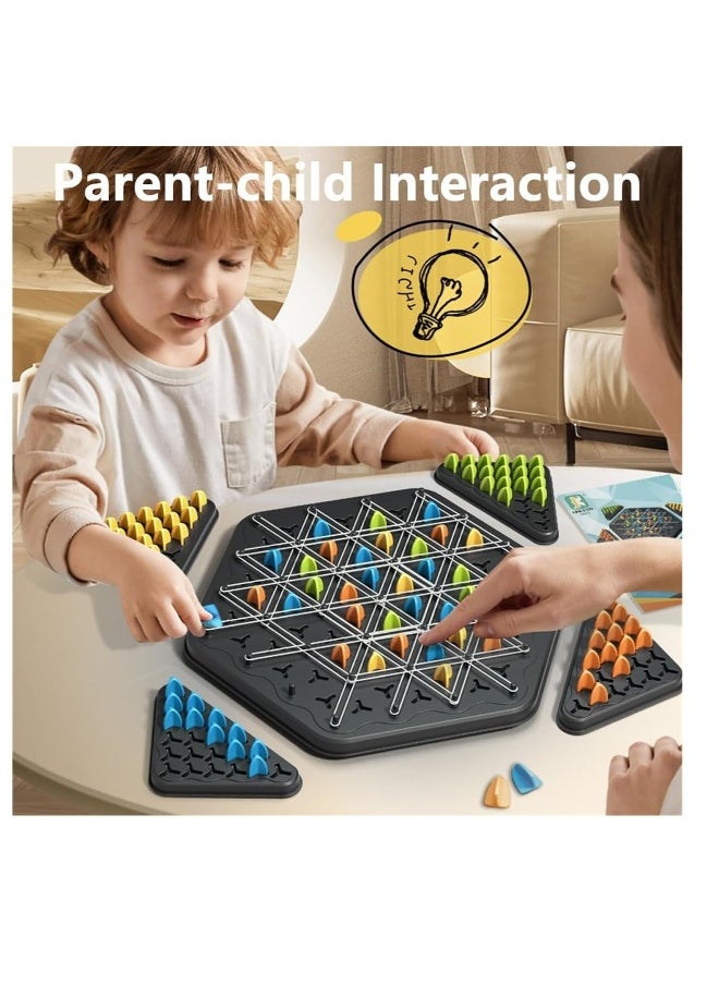 Chain Triangle Chess Game, Triggle Board Game, Triggle Rubber Band Game, Triangle Chain Chess Game Set, Family Interactive Board Game, for Toddlers, Kids, Adults, Family, Party