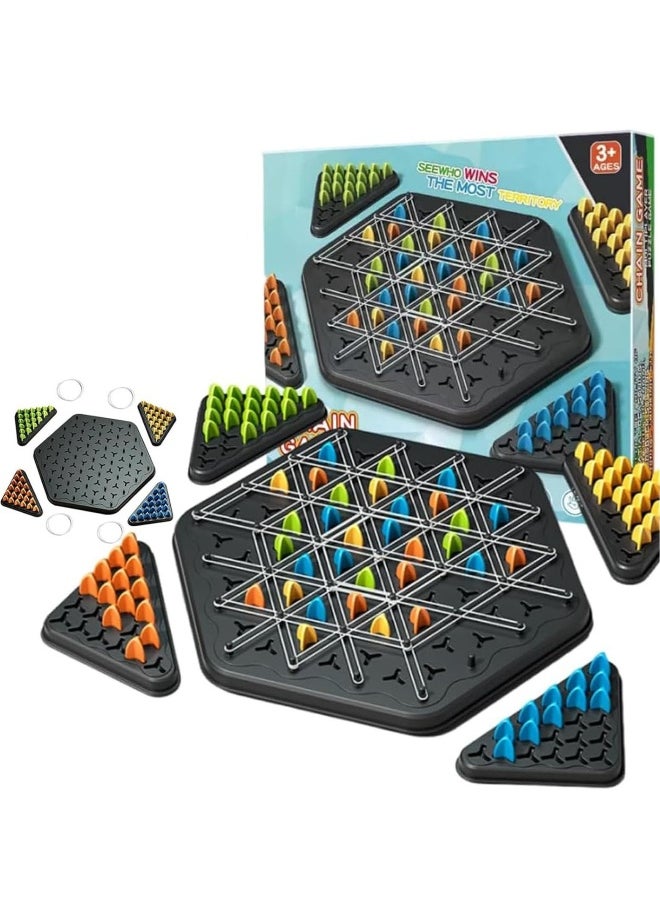 Chain Triangle Chess Game, Triggle Board Game, Triggle Rubber Band Game, Triangle Chain Chess Game Set, Family Interactive Board Game, for Toddlers, Kids, Adults, Family, Party