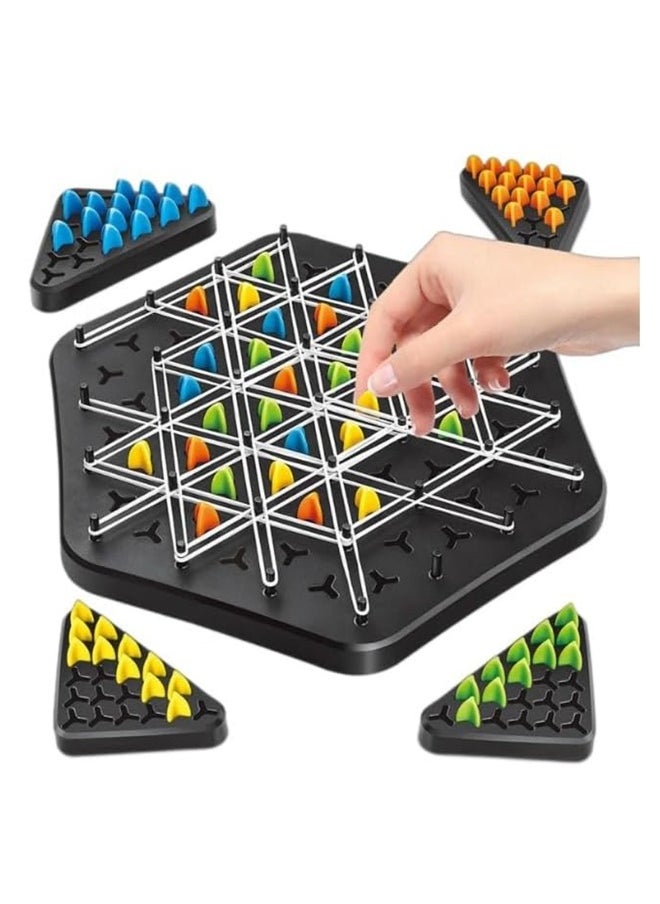 Chain Triangle Chess Game, Triggle Board Game, Triggle Rubber Band Game, Triangle Chain Chess Game Set, Family Interactive Board Game, for Toddlers, Kids, Adults, Family, Party