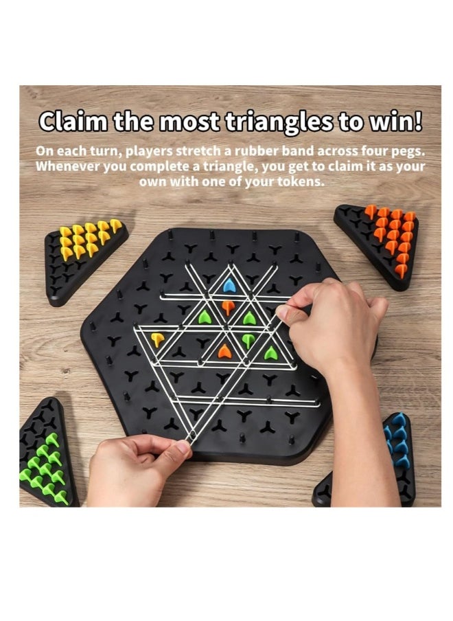 Chain Triangle Chess Game, Triggle Board Game, Triggle Rubber Band Game, Triangle Chain Chess Game Set, Family Interactive Board Game, for Toddlers, Kids, Adults, Family, Party