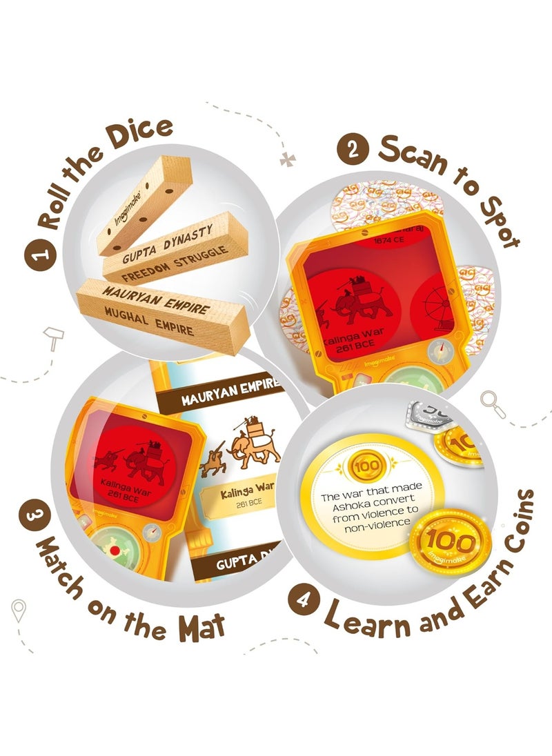 Mapology History Quest - India |Historical Board Game |Explore 8 ERAS of Indian History with Discovery Lenses, Artefact Tokens, Ancient Dice |Educational Toy |Birthday Gift for Girls & Boys