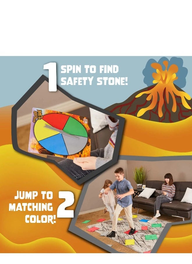 Floor Games, The Floor is Lava Escape Challenge Game for Kids, Fun Indoor and Outdoor Activity, Engaging Educational Play, Turntable Card Family Board Game Toy