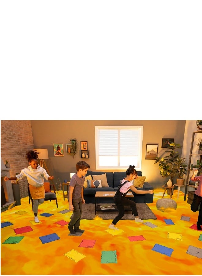 Floor Games, The Floor is Lava Escape Challenge Game for Kids, Fun Indoor and Outdoor Activity, Engaging Educational Play, Turntable Card Family Board Game Toy