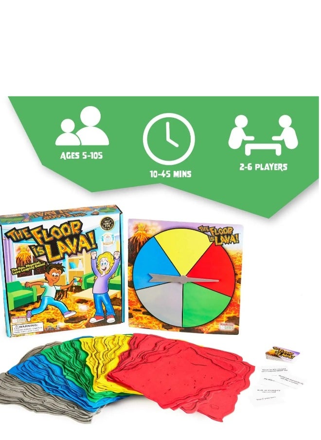 Floor Games, The Floor is Lava Escape Challenge Game for Kids, Fun Indoor and Outdoor Activity, Engaging Educational Play, Turntable Card Family Board Game Toy