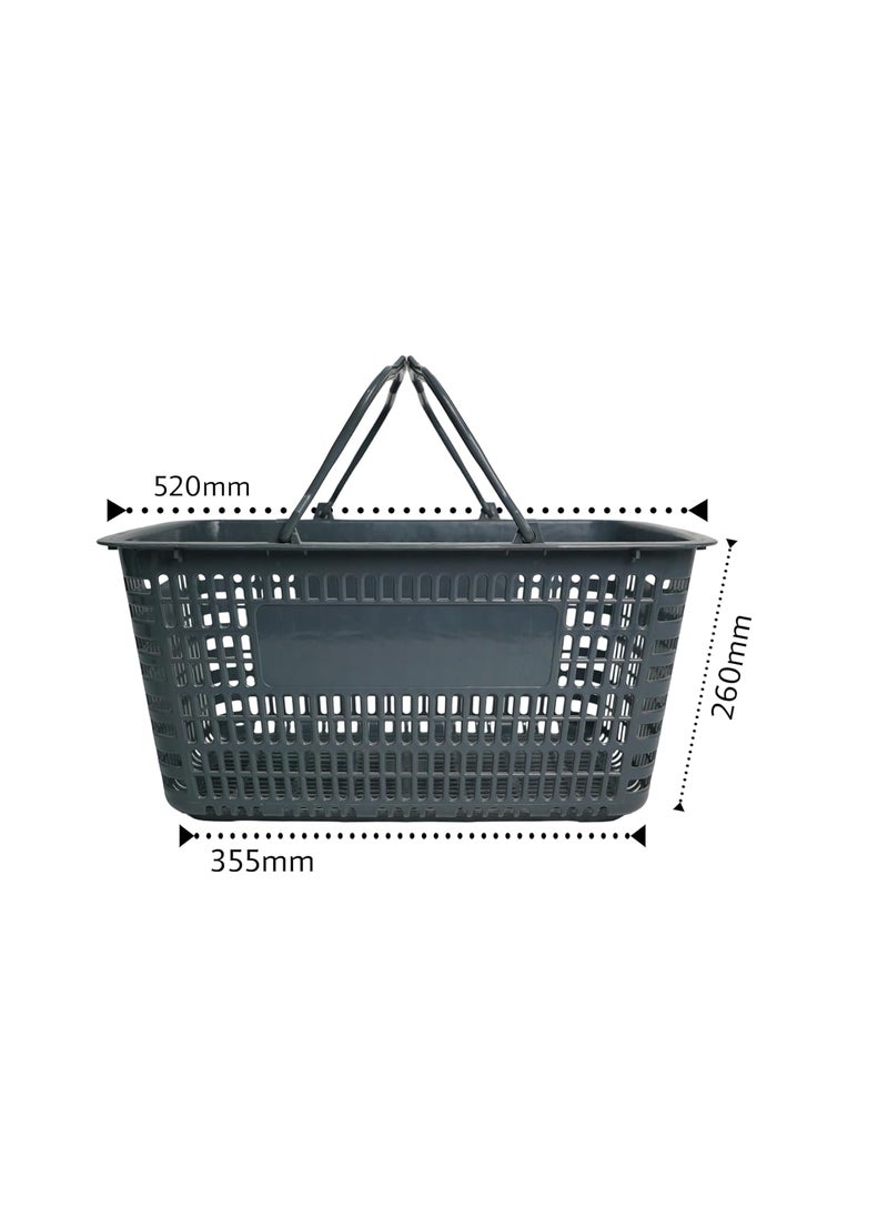 Bigapple 32L SupermarketMultipurpose Shopping Basket Grey Pack of 1