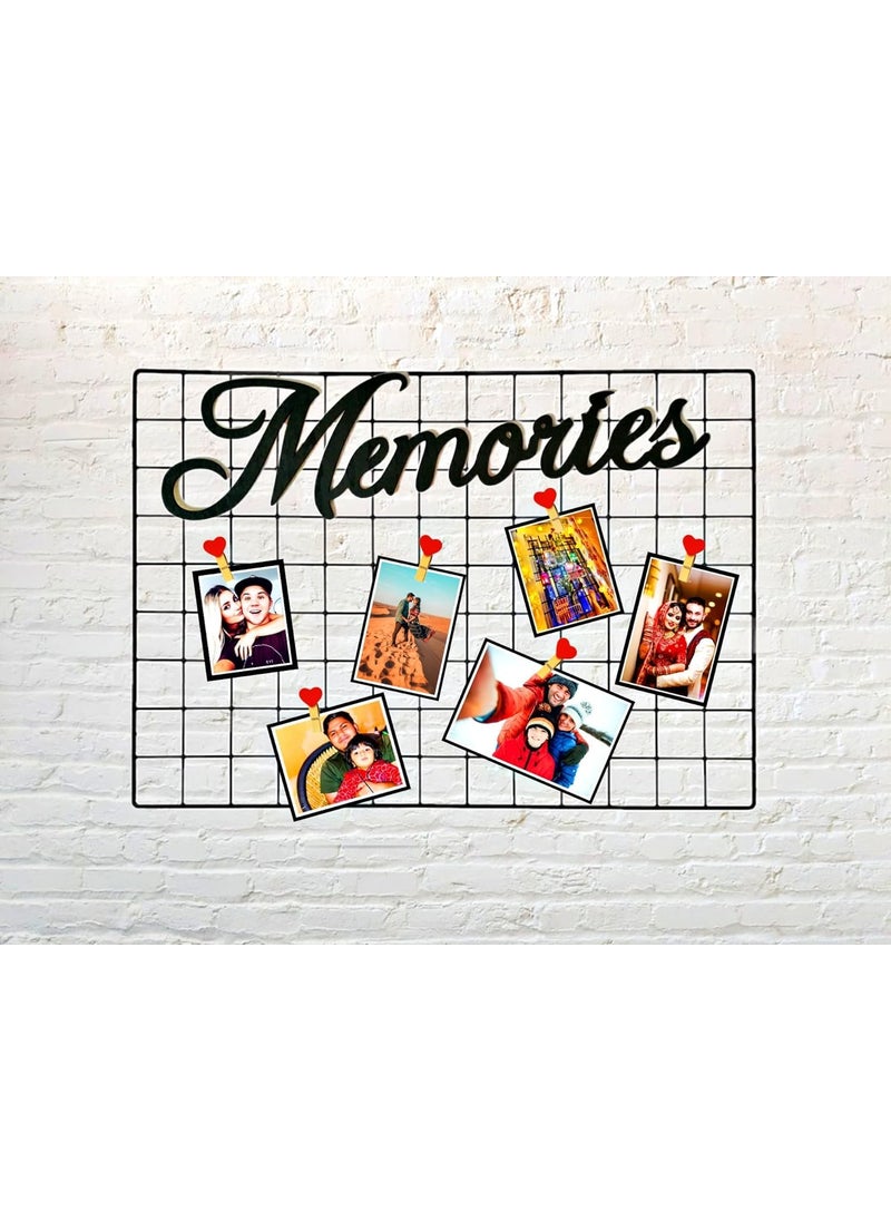 Franklite Iron Square shape hanging Grid frame for home Decoration wall photog collage photo key as per your requirement Black Frame 45By65cm 1Pcs