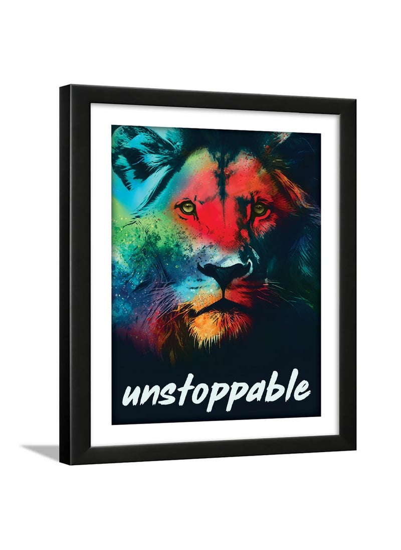 Chaka Chaundh unstoppable Student Quotes Wall Frames Motivational Photo Frame Inspirational Posters for Room Lion Quotes Frame 14 X 11 Inches
