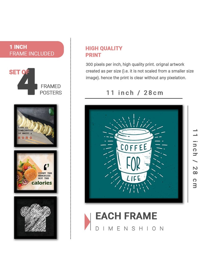 kotart Paper Photo Frames For Kitchen And Restaurant Wall Decoration Food Quotes Frames For Kitchen Wall Decor Wall Poster With Frame 11 Inch X 11 Inch Multi Set Of 8 Design012