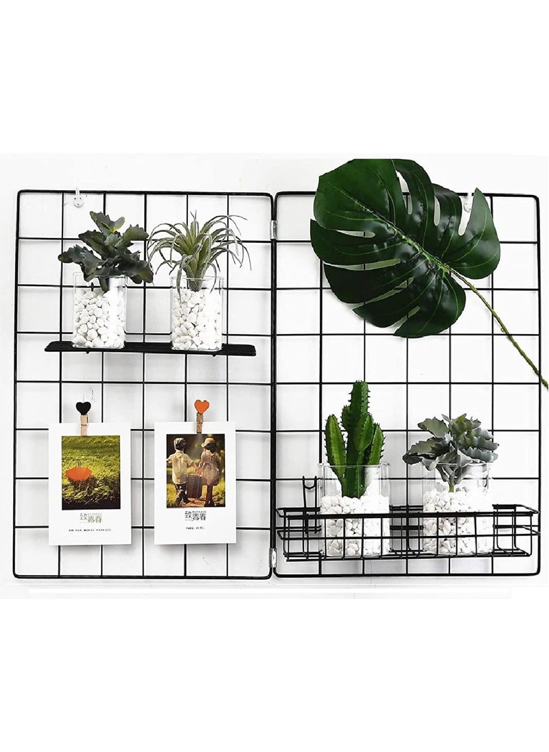 Franklite Iron Square shape hanging Grid frame for home Decoration wall photog collage photo key as per your requirement Frame Black 45x 65 cm 1pcs
