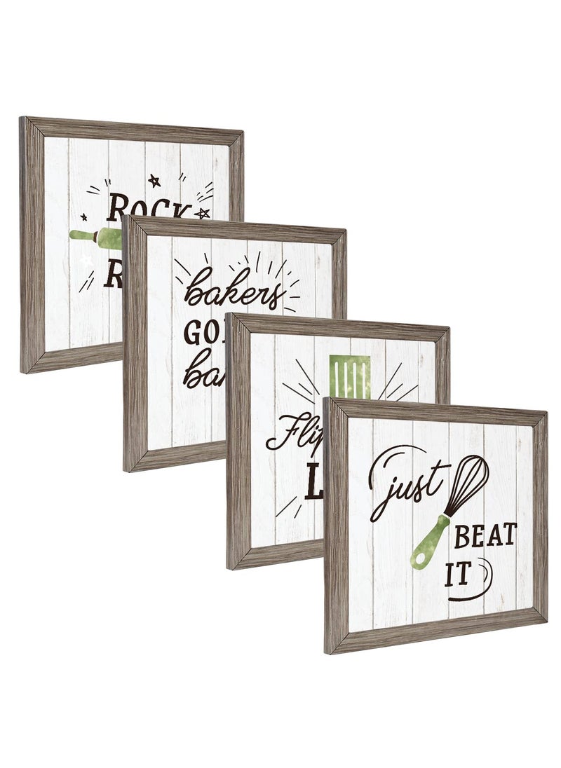 Chaka Chaundh Kitchen Quotes Wall Frames Set of 4 Dining Quotes Frame Kitchen Quotes Framed Posters Dining Table Quotes Frame Kitchen Quotes White Grey Frame
