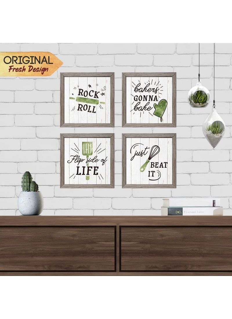 Chaka Chaundh Kitchen Quotes Wall Frames Set of 4 Dining Quotes Frame Kitchen Quotes Framed Posters Dining Table Quotes Frame Kitchen Quotes White Grey Frame