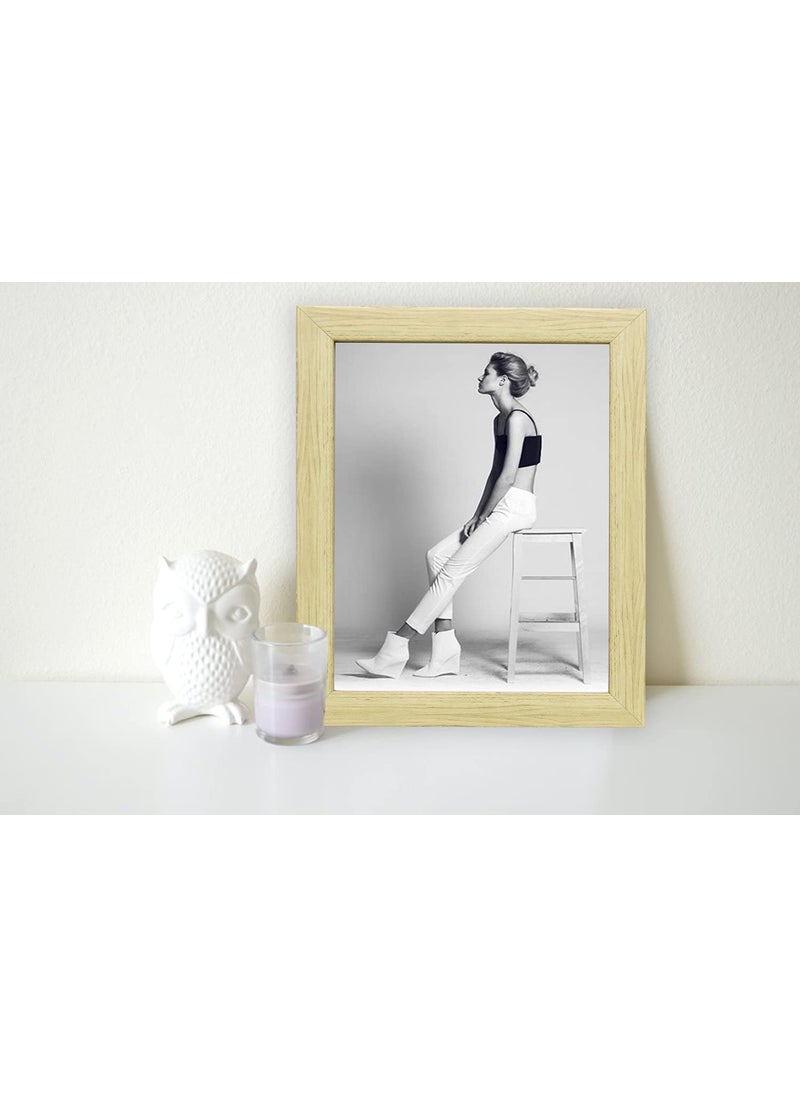 KDM Home Decor A4 Size Certificate and Document Frames 82 x 116 inches made of flexible glass and synthetic wood in natural wood color with a 05inch stick pack of 12 office certificate photo frames