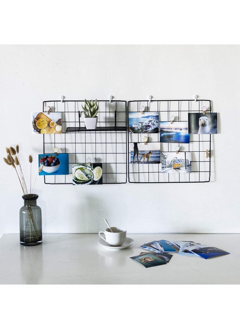 Franklite Iron Square shape hanging Grid frame for home Decoration wall photog collage photo key as per your requirement 30x 30 cm 2pcs Frame Black