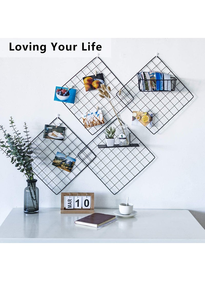 Franklite Iron Square shape hanging Grid frame for home Decoration wall photog collage photo key as per your requirement 30x 30 cm 2pcs Frame Black