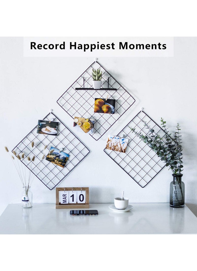 Franklite Iron Square shape hanging Grid frame for home Decoration wall photog collage photo key as per your requirement 30x 30 cm 2pcs Frame Black