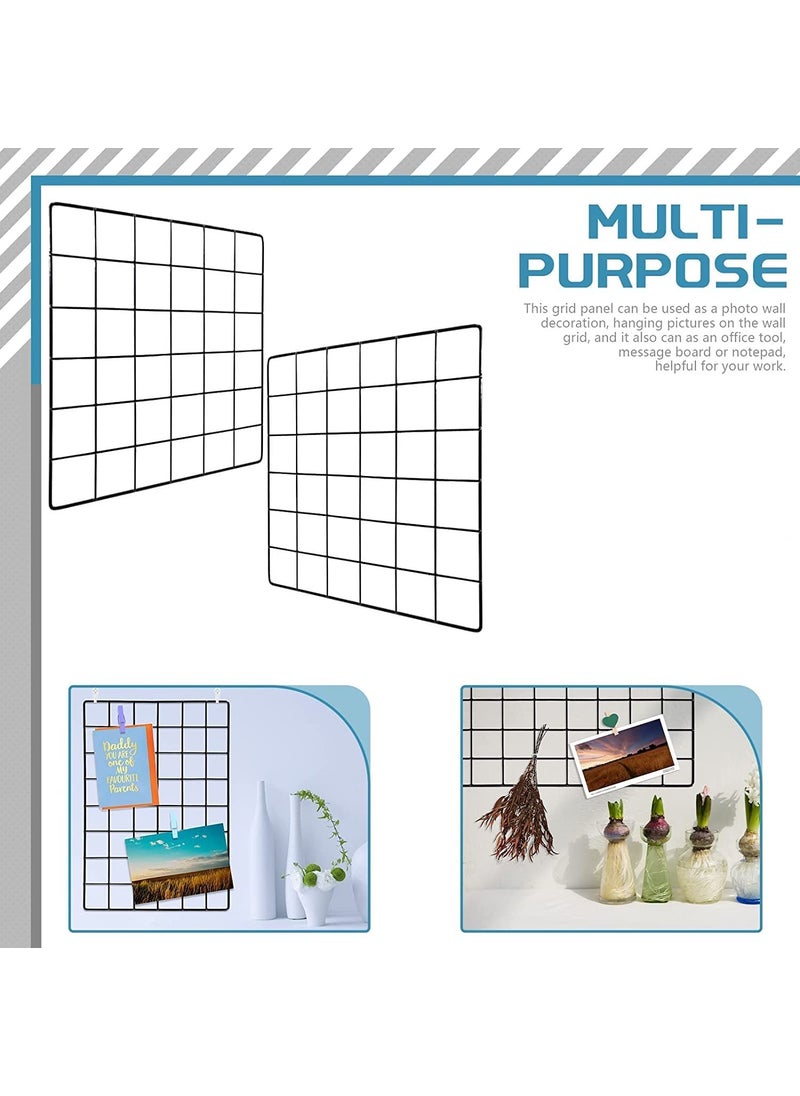 Franklite Iron Square shape hanging Grid frame for home Decoration wall photog collage photo key as per your requirement 30x 30 cm 2pcs Frame Black