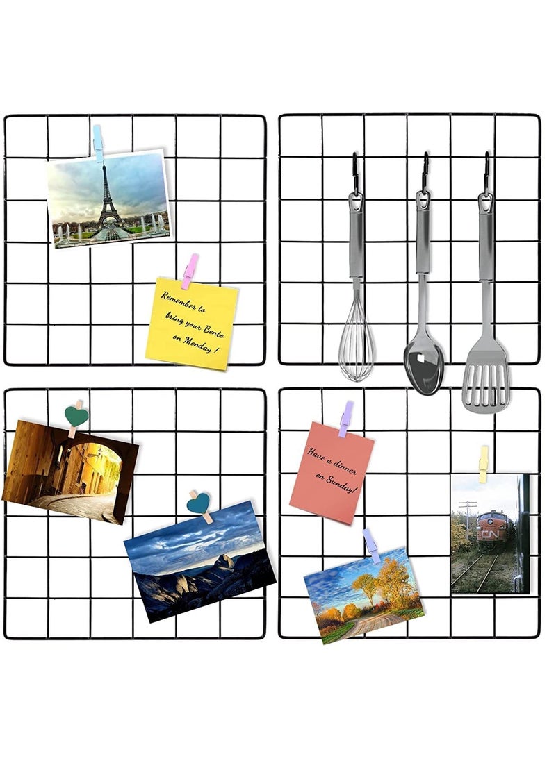 Franklite Iron Square shape hanging Grid frame for home Decoration wall photog collage photo key as per your requirement 30x 30 cm 2pcs Frame Black