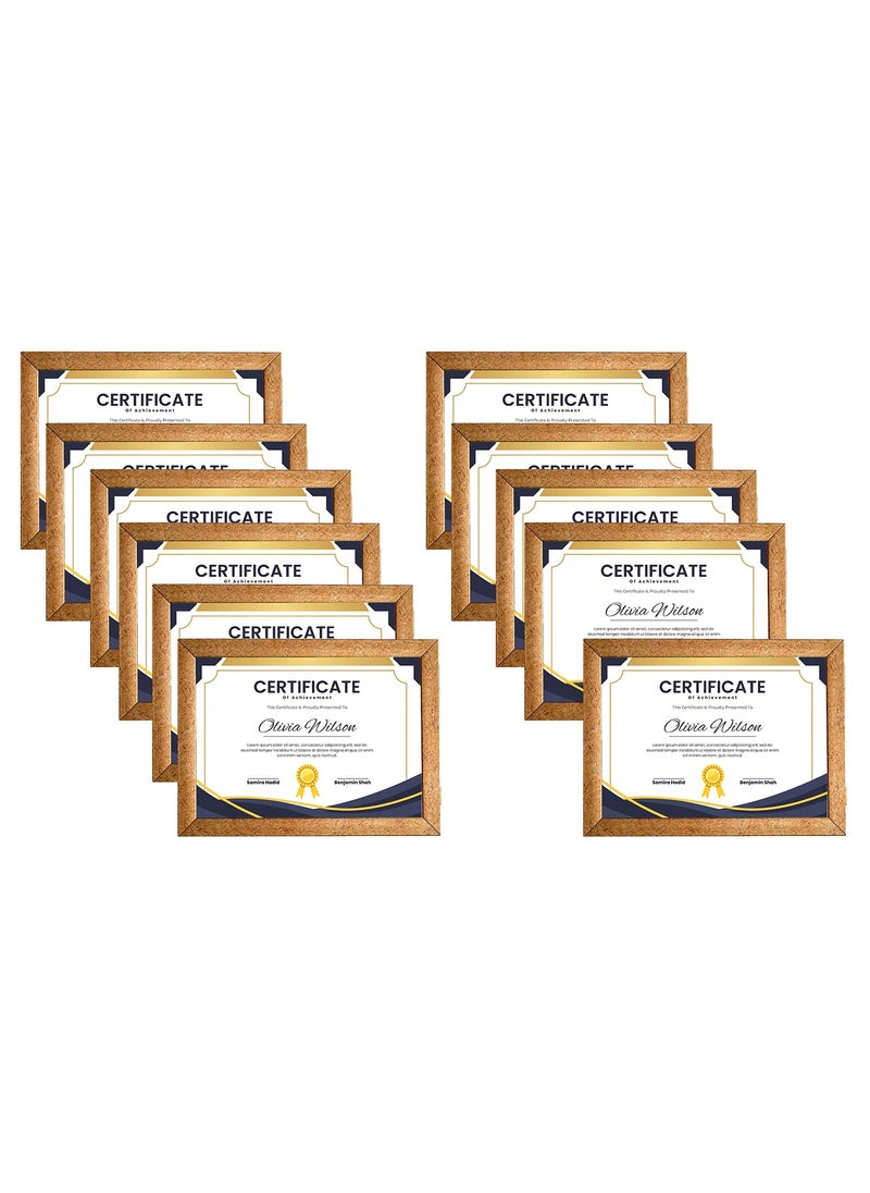 KDM Home Decor a4 photo frame for Certificate documents canvas print painting size in Inches 82x116 Golden Color Pack 12 RectangularWoodTabletopGolden