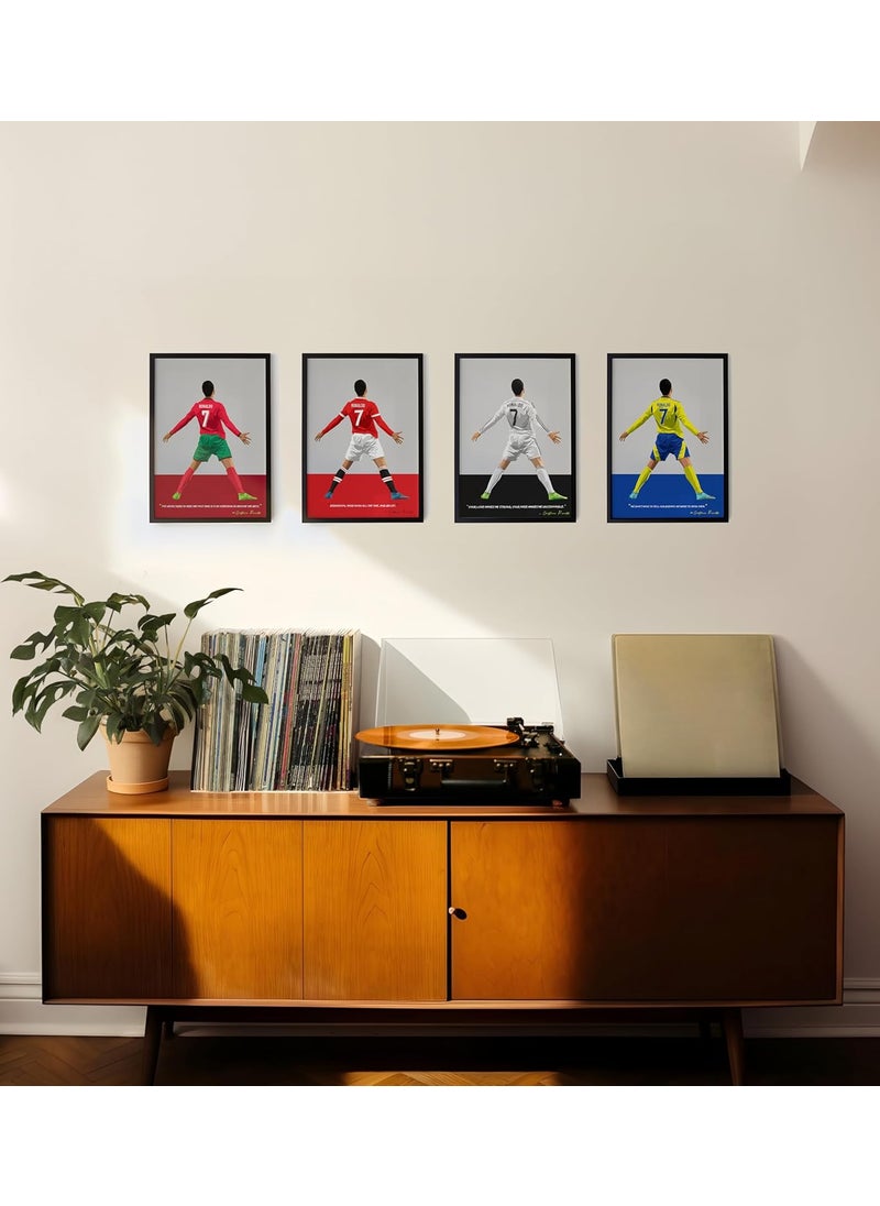 QUOTE UNQUOTE ART Ronaldo Manchester United Frame13x17 inches Black Frame