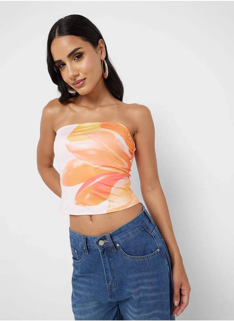 Bandeau Floral Print Top