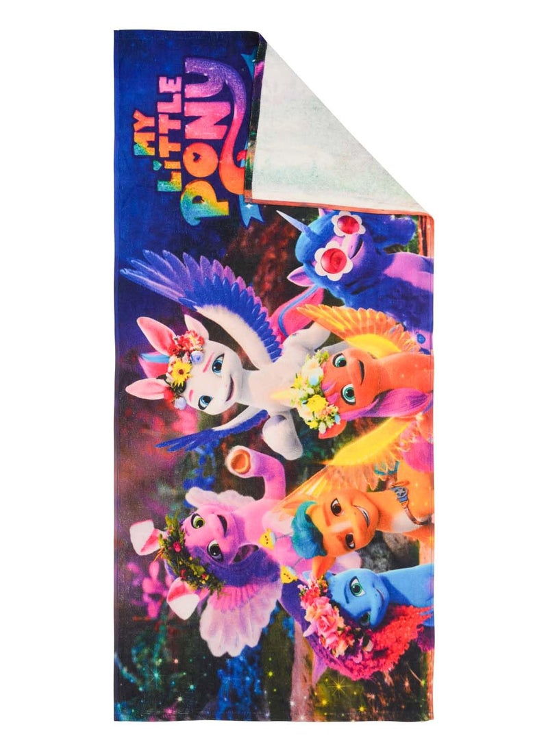 Athom Living My Little Pony with Unicorn Mixed Themed Kids Bath Towel 60x120cm 350 GSM Soft Absorbent Multicolor Perfect for Boys and Girls Fun Vibrant Design Pack of 2