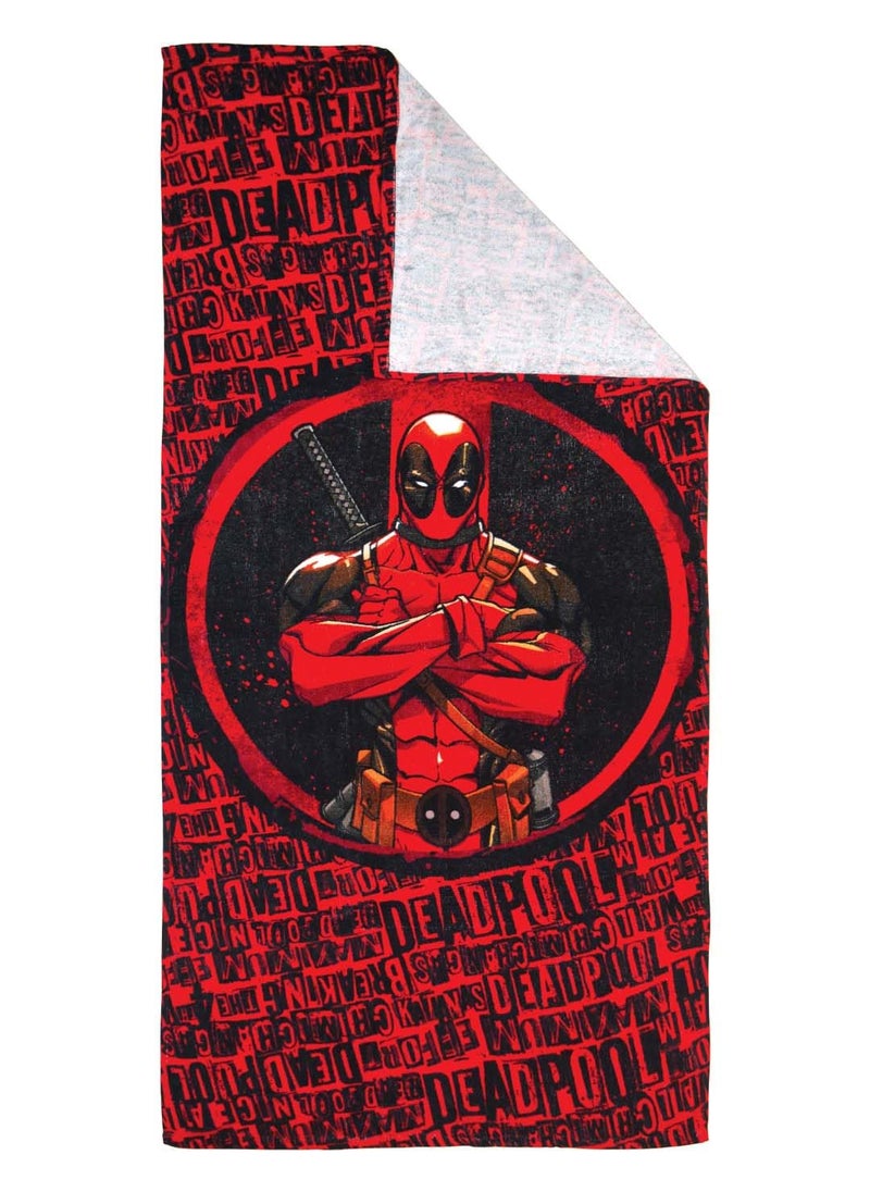 Athom Living Marvels IronMan and Deadpool Themed Kids Bath Towel 60x120cm 350 GSM Soft Absorbent Multicolor Perfect for Boys and Girls Fun Vibrant Design Pack of 2