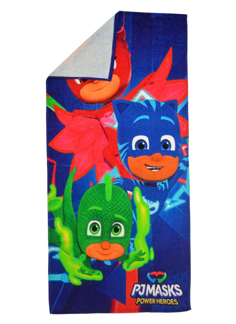 Athom Living PJ Maska with Masha and The Bear Themed Kids Bath Towel 60x120cm 350 GSM Soft Absorbent Multicolor Perfect for Boys and Girls Fun Vibrant Design Pack of 2