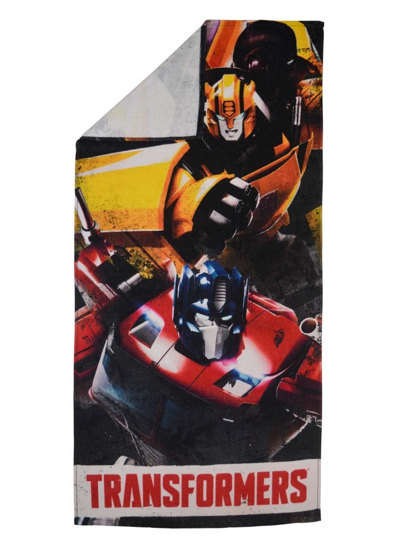 Athom Living Marvel Spiderman with Transformer Mixed Themed Kids Bath Towel 60x120cm 350 GSM Soft Absorbent Multicolor Perfect for Boys and Girls Fun Vibrant Design Pack of 2