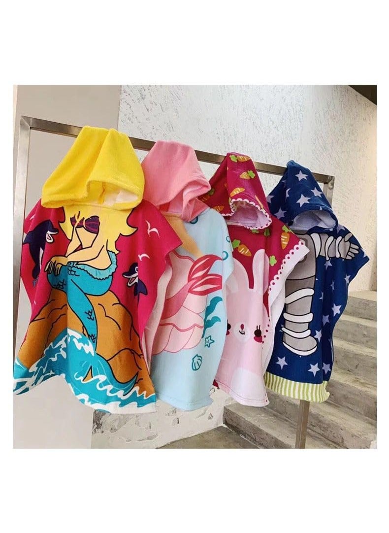 Butterthief Poncho Towel for Kids Hooded Bath Towels 60 x 120 cm Toddler Pool Towel for Boys Girls 17 Years Multi Yellow