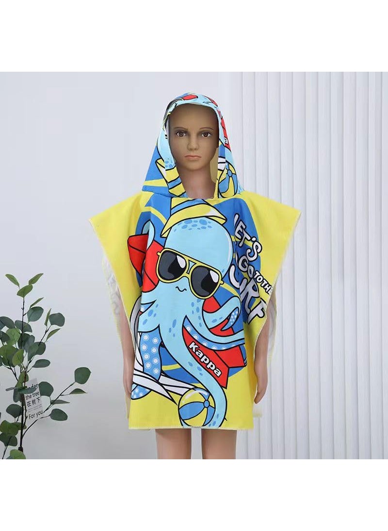 Butterthief Poncho Towel for Kids Hooded Bath Towels 60 x 120 cm Toddler Pool Towel for Boys Girls 17 Years Multi Yellow