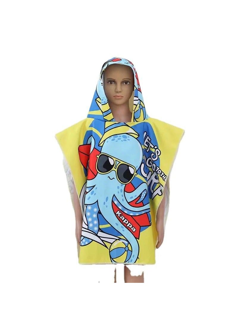 Butterthief Poncho Towel for Kids Hooded Bath Towels 60 x 120 cm Toddler Pool Towel for Boys Girls 17 Years Multi Yellow