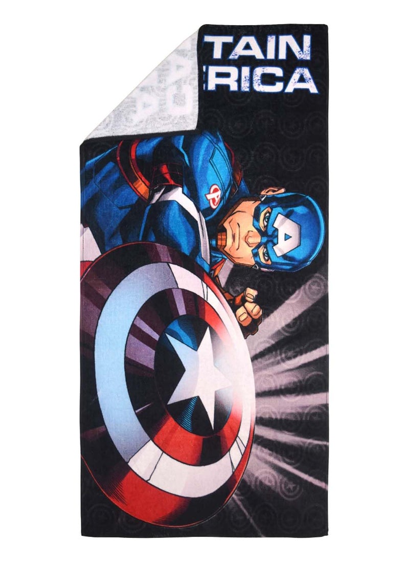 Athom Living Marvels Captain America and Avengers Themed Kids Bath Towel 60x120cm 350 GSM Soft Absorbent Multicolor Perfect for Boys and Girls Fun Vibrant Design Set of 2